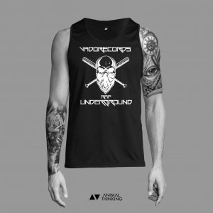 Camiseta negra Street Vandal manga recortada